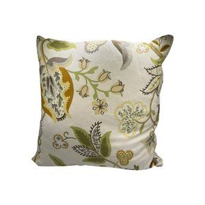 Newport Down Filled Floral Decorative Throw Pillow 18x16 Made In USA Zip Cover